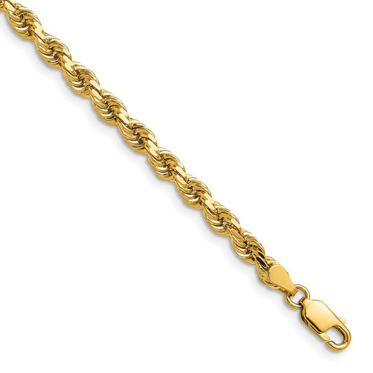 Exclusive 14K Gold 20-Inch 4mm Diamond-Cut Rope Chain - Stylish Value Piece