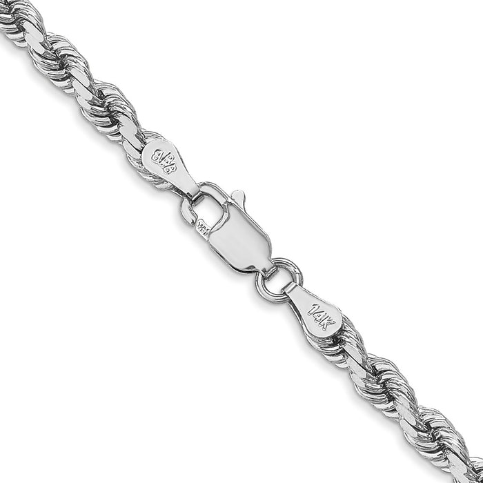 High-Quality 22-Inch 4mm Diamond-Cut Rope Chain in 14K White Gold - Stylish Value!-3