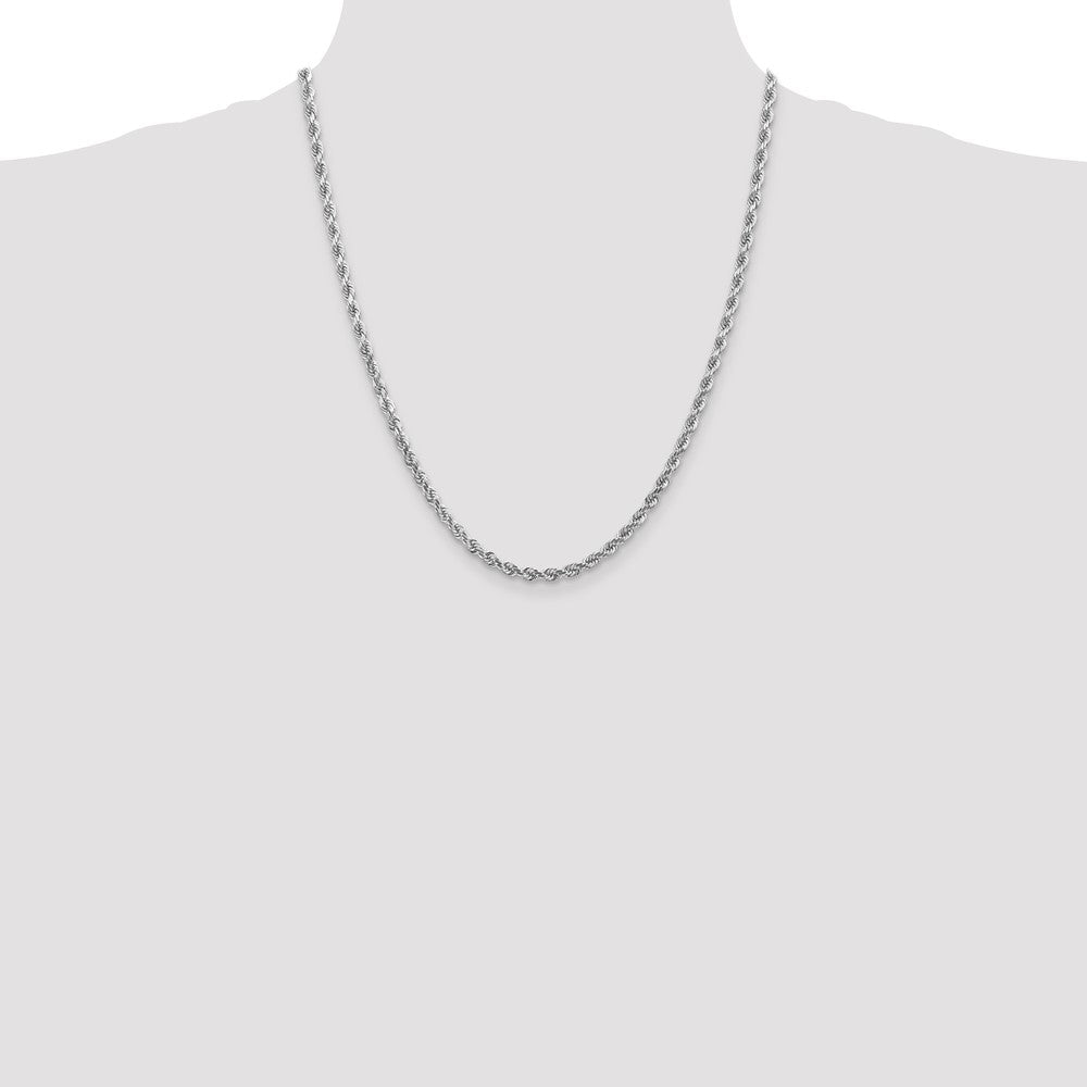 High-Quality 22-Inch 4mm Diamond-Cut Rope Chain in 14K White Gold - Stylish Value!