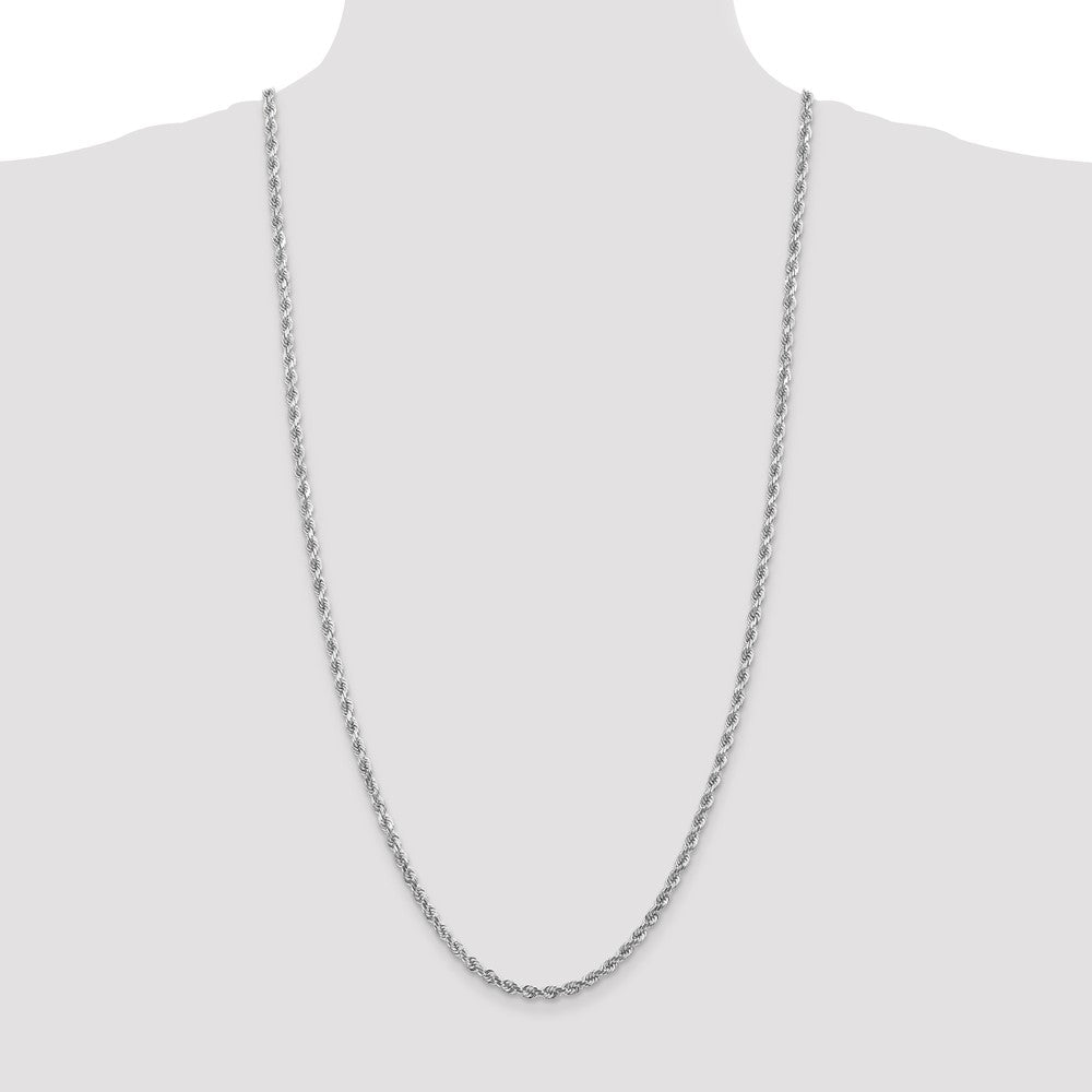 Buy Stylish 14K White Gold 30-Inch 4mm Diamond-Cut Rope Chain, Lobster Clasp