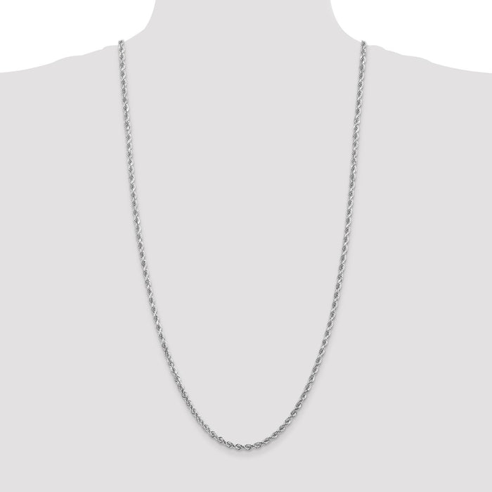 Buy Stylish 14K White Gold 30-Inch 4mm Diamond-Cut Rope Chain, Lobster Clasp-4