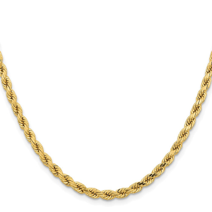 Shop Exclusive 14K Gold 26-Inch Diamond-Cut Rope Chain - 4.25mm Luxury Design-2