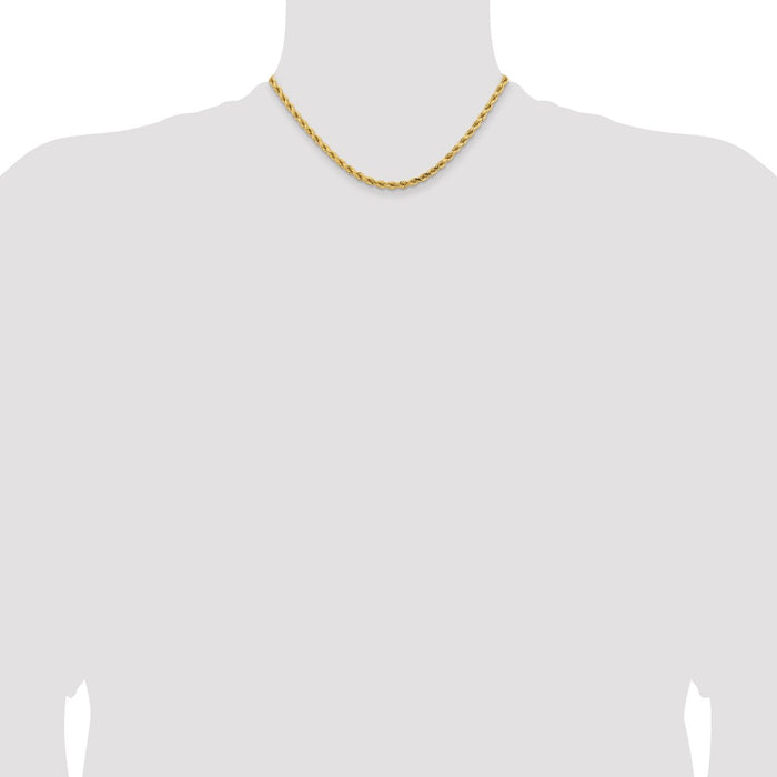 Buy 14K Gold 16-Inch Diamond-Cut Rope Chain, 4.25mm - Stylish Luxury Accessory-4