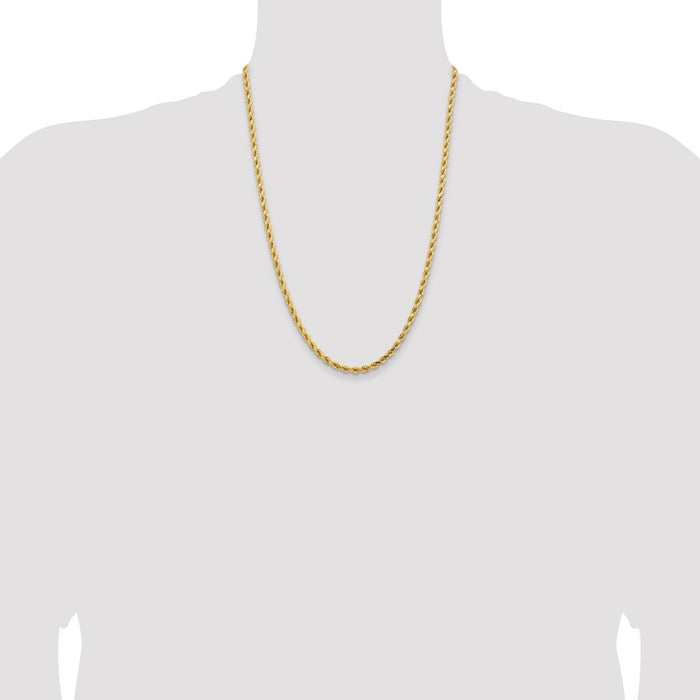 Buy Stylish 14K Gold 24-Inch Diamond-Cut Rope Chain - 4.25mm Luxury Jewelry-4