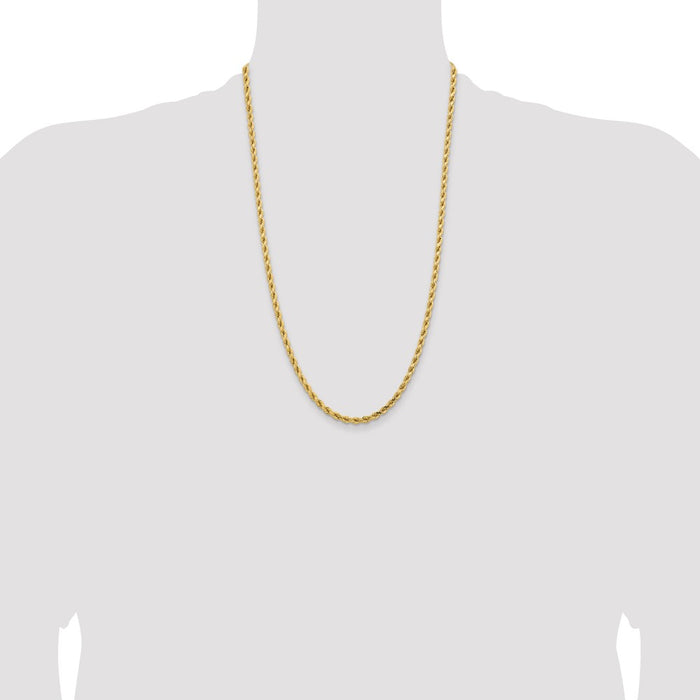 Shop Exclusive 14K Gold 26-Inch Diamond-Cut Rope Chain - 4.25mm Luxury Design-4