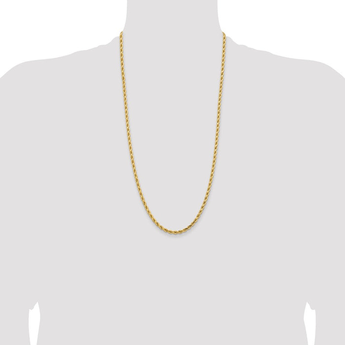 Buy Stylish 28-Inch 14K Gold Diamond-Cut Rope Chain - 4.25mm Luxury Design-4
