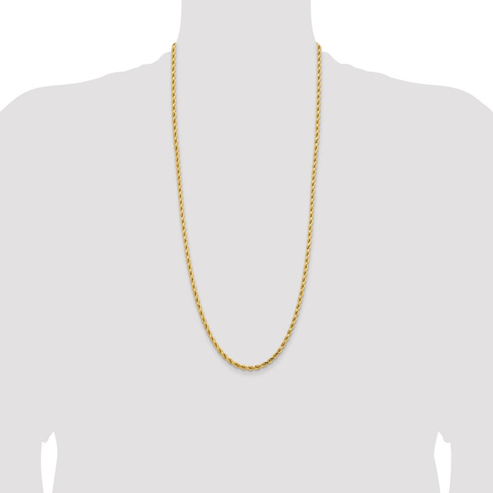 High-Quality 14K Gold 30-Inch 4.25mm Diamond-Cut Rope Chain - Stylish Value-4