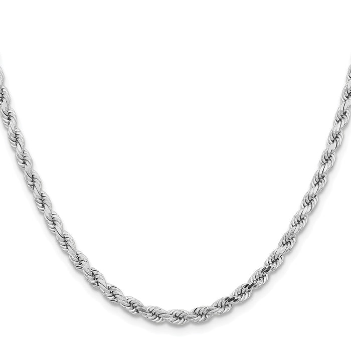 Shop 14K White Gold 22-Inch Diamond-Cut Rope Chain, 4.25mm - Stylish Value!-2