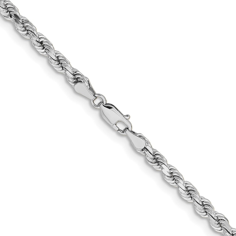 Shop 14K White Gold 22-Inch Diamond-Cut Rope Chain, 4.25mm - Stylish Value!