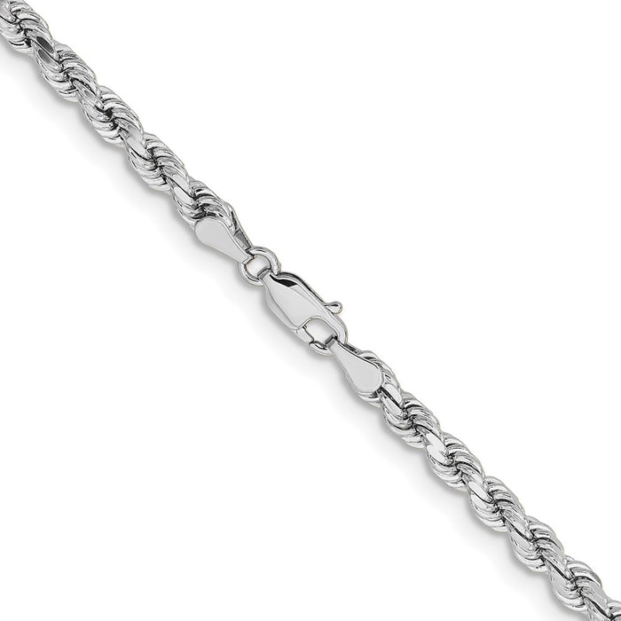 Shop 14K White Gold 22-Inch Diamond-Cut Rope Chain, 4.25mm - Stylish Value!-3