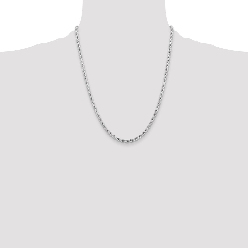 Shop 14K White Gold 22-Inch Diamond-Cut Rope Chain, 4.25mm - Stylish Value!