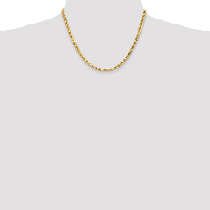 Shop 14K Gold 18-Inch 4.5mm Diamond-Cut Rope Chain - Stylish & Affordable!-4