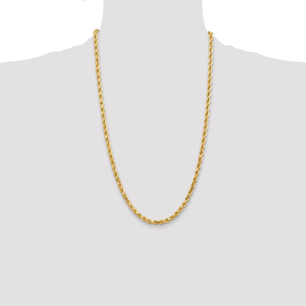 High-Quality 14K Gold 26-Inch 4.5mm Diamond-Cut Rope Chain - Stylish Value!
