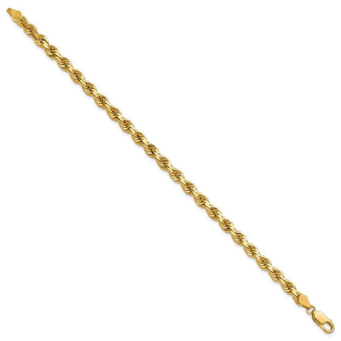 Shop 14K Gold 7-Inch Diamond-Cut Rope Chain, Stylish 4.5mm, Affordable Luxury!-2