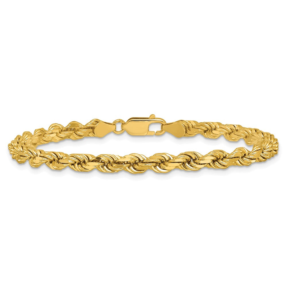 Shop 14K Gold 7-Inch Diamond-Cut Rope Chain, Stylish 4.5mm, Affordable Luxury!