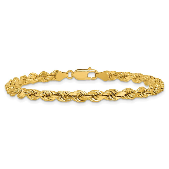 Shop 14K Gold 7-Inch Diamond-Cut Rope Chain, Stylish 4.5mm, Affordable Luxury!-3