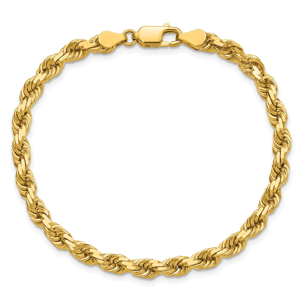 Shop 14K Gold 7-Inch Diamond-Cut Rope Chain, Stylish 4.5mm, Affordable Luxury!