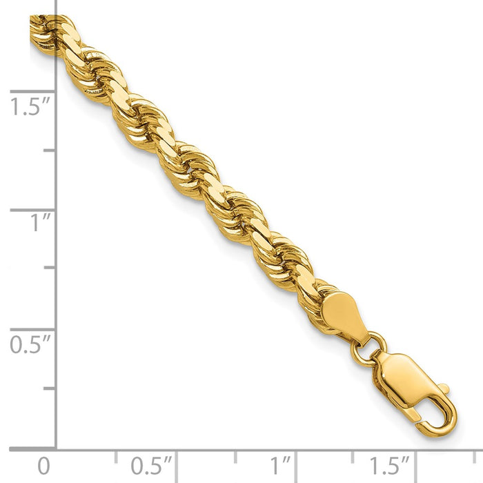 Exclusive 14K Gold 9-Inch Diamond-Cut Rope Chain, 4.5mm - Stylish Value!-3