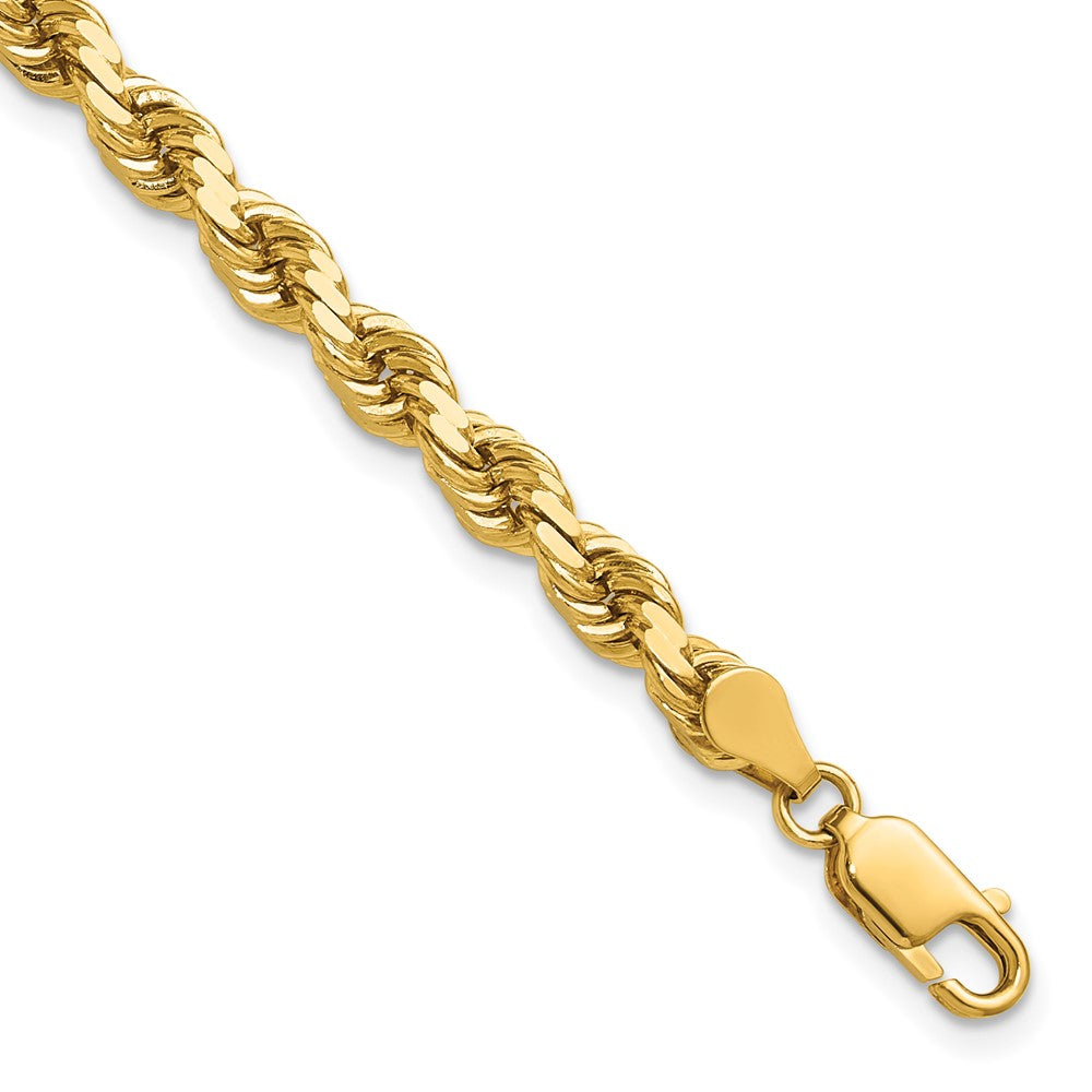 Shop 14K Gold 7-Inch Diamond-Cut Rope Chain, Stylish 4.5mm, Affordable Luxury!