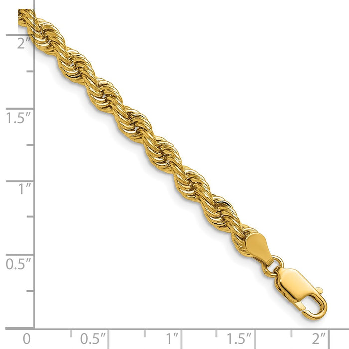 High-Quality 14K Gold 18-Inch 5mm Rope Chain - Stylish Lobster Clasp Value-5