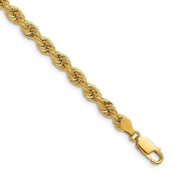 14K Gold 5mm Rope Chain - Lobster Clasp