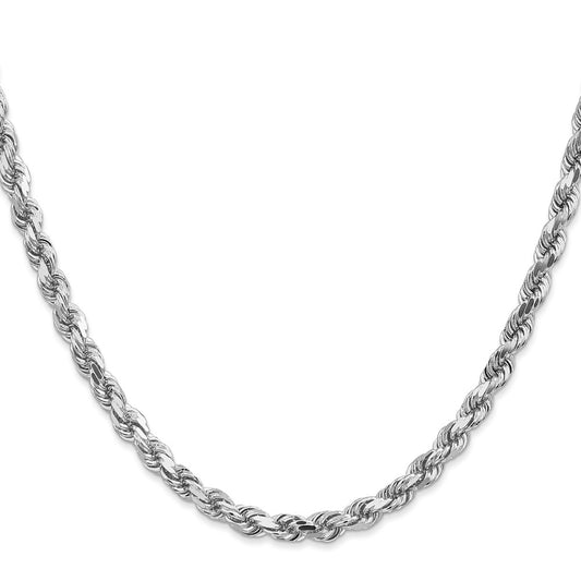 Buy Exclusive 14K White Gold 20-Inch Diamond-Cut Rope Chain, 4.5mm Links