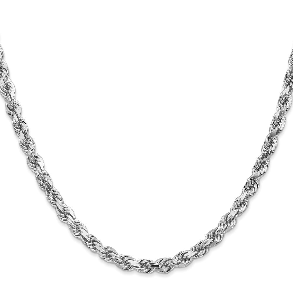 Buy Stylish 14K White Gold 24-Inch 4.5mm Diamond-Cut Rope Chain - Luxury Look
