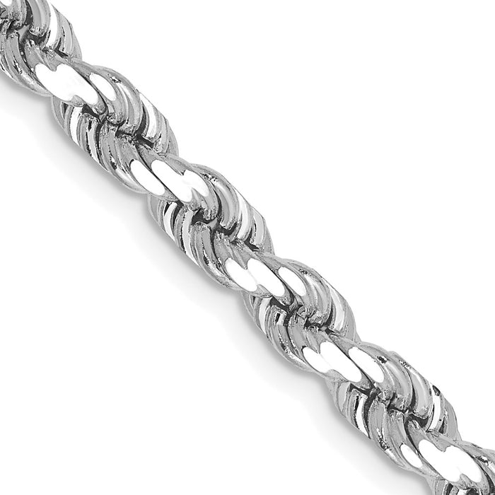 Buy Stylish 14K White Gold 24-Inch 4.5mm Diamond-Cut Rope Chain - Luxury Look-1