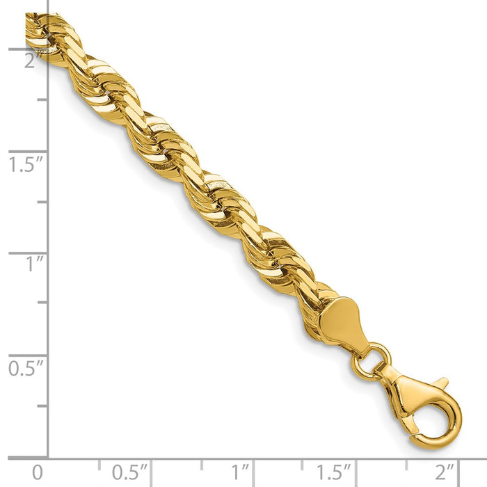 Buy Stylish 14K Gold 16-Inch Diamond-Cut Rope Chain - 5.5mm Luxury Design-5