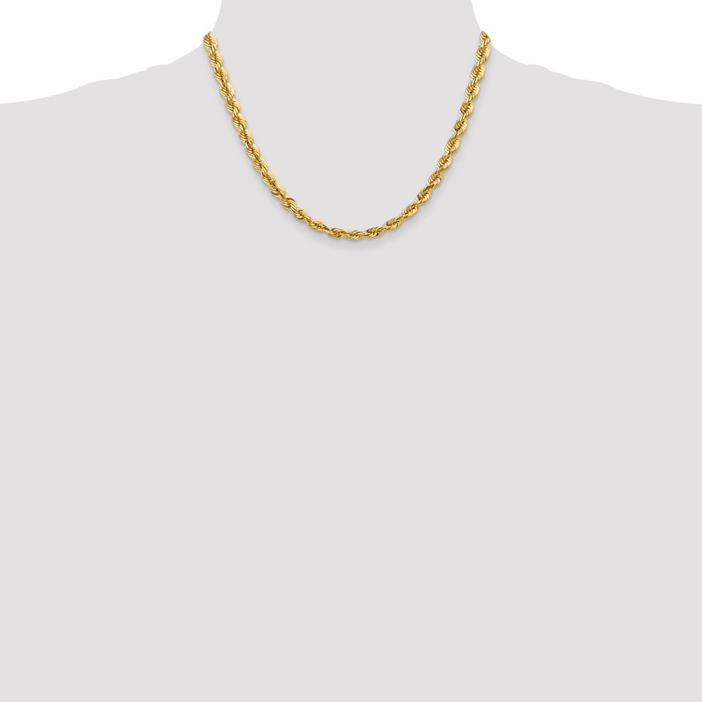 Shop Stylish 14K Gold 18-Inch 5.5mm Diamond-Cut Rope Chain - Luxury Design