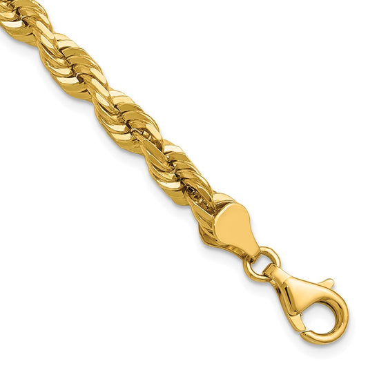 Shop Exclusive 14K Gold 7-Inch Diamond-Cut Rope Chain - 5.5mm Width, Stylish Design