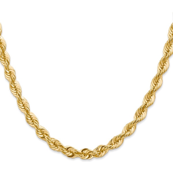 14K Gold 20-Inch 6mm Rope Chain with Lobster Clasp