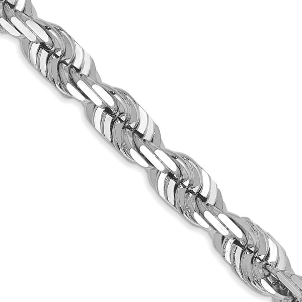 14K White Gold 20-Inch Rope Chain - Diamond-Cut Links