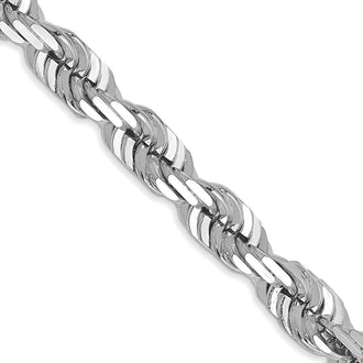 Shop Exclusive 14K White Gold 20-Inch Rope Chain - Stylish Diamond-Cut Links