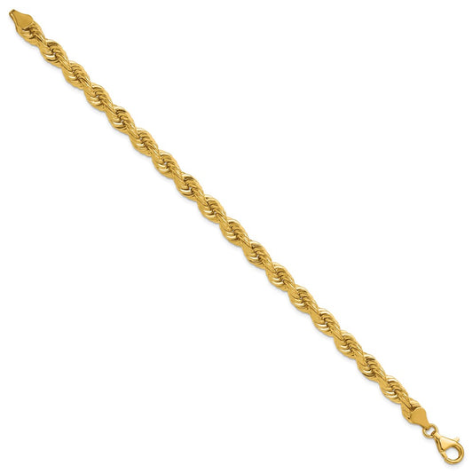Buy 14K Gold 9-Inch Diamond-Cut Rope Chain, 6.5mm - Stylish & Affordable!