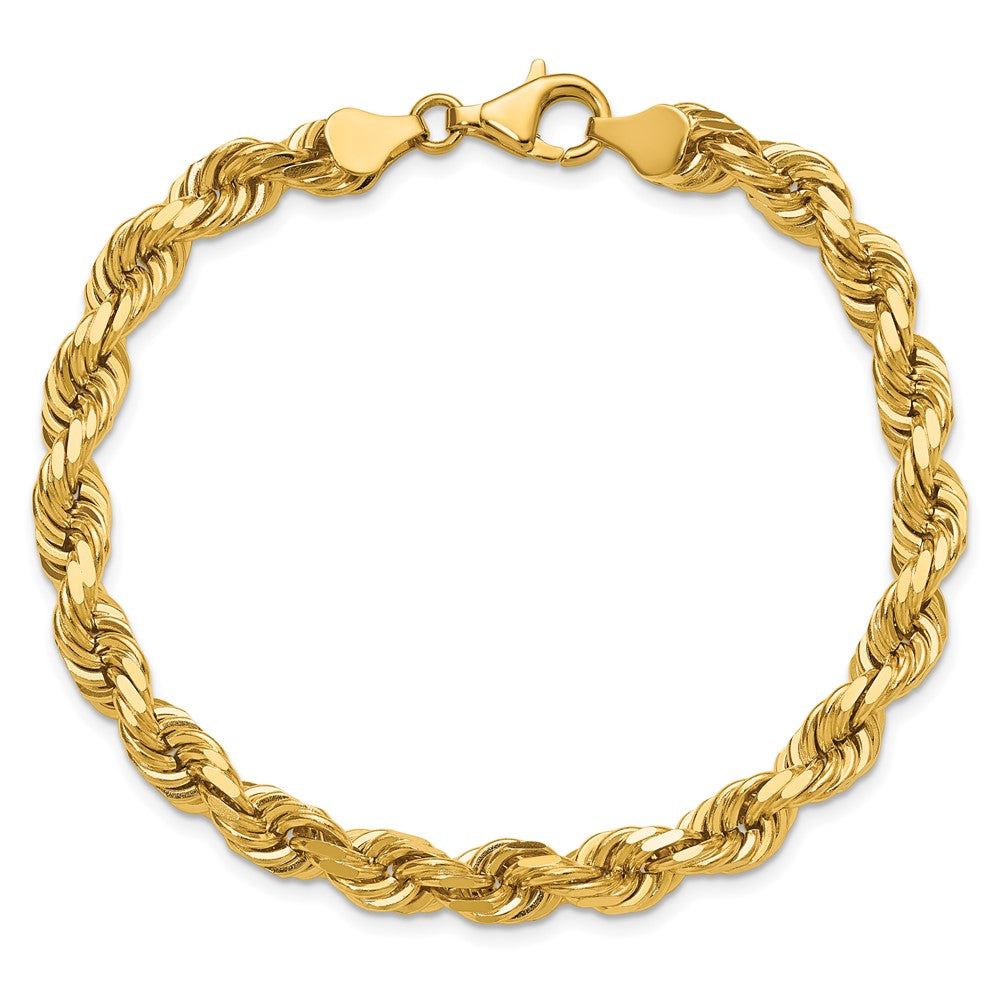 Buy 14K Gold 9-Inch Diamond-Cut Rope Chain, 6.5mm - Stylish & Affordable!