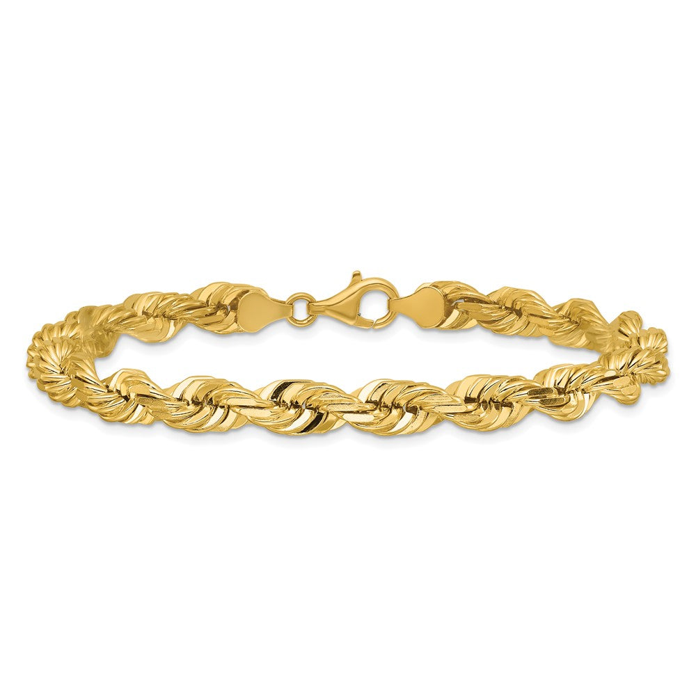 Shop Stylish 14K Gold 9-Inch Diamond-Cut Rope Chain - 7mm with Lobster Clasp