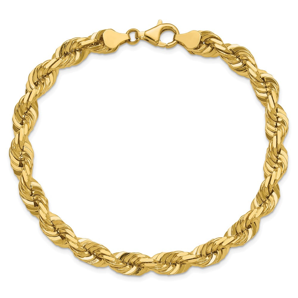Shop Stylish 14K Gold 9-Inch Diamond-Cut Rope Chain - 7mm with Lobster Clasp