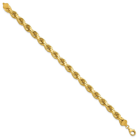 Shop 14K Gold 9-Inch Diamond-Cut Rope Chain - Stylish 8mm, Luxury Clasp