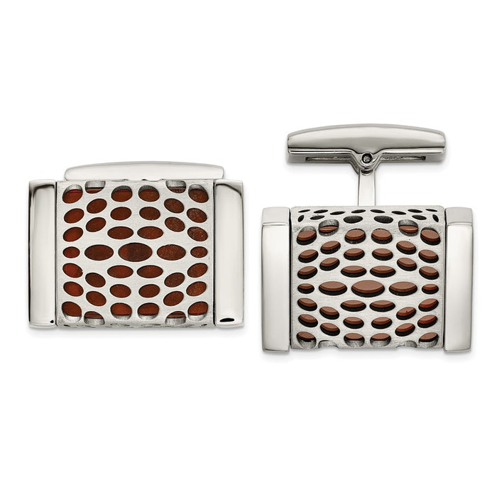 Buy Stylish Red Agate Stainless Steel Cuff Links - High-Quality Design, Affordable Price-1