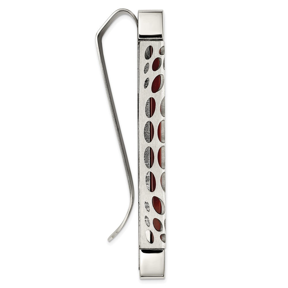 Buy Exclusive I.B. Goodman Stainless Steel Money Clip with Red Agate Inlay