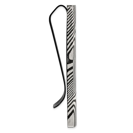 Buy Exclusive Black IP-Plated Stainless Steel Money Clip with Damascus Inlay