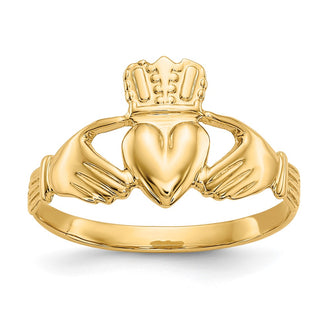 Buy 10K Polished Claddagh Ring - Elegant Irish Design, Stylish & Affordable