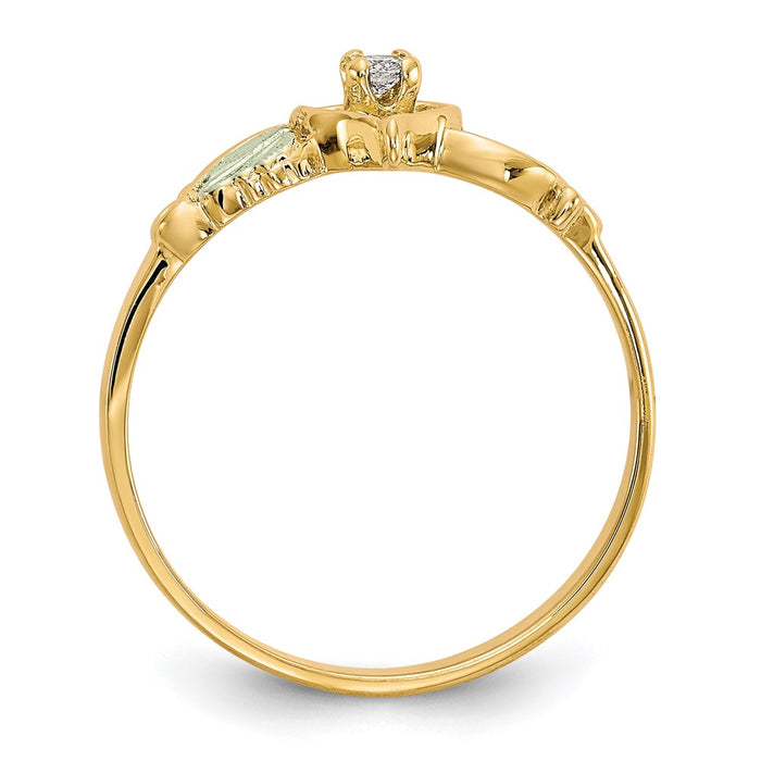 Exclusive 10K Tri-Color Black Hills Gold Heart Ring with Diamond Accent-2