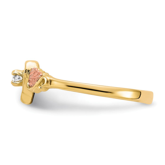 Exclusive 10K Tri-Color Black Hills Gold Heart Ring with Diamond Accent-3