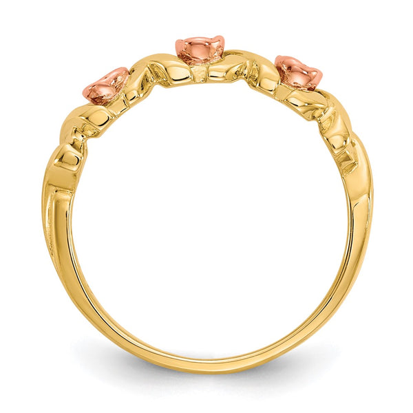 10K Black Hills Gold Ring, 12K Rose Accents