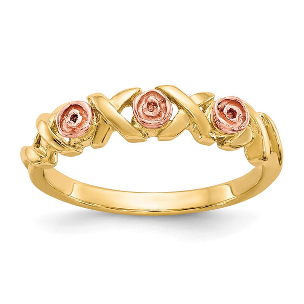 10K Black Hills Gold Ring, 12K Rose Accents