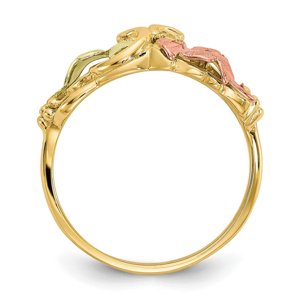 Exclusive 10K Tri-Color Black Hills Gold Floral Ring - Stylish Design, Great Value