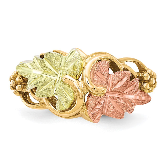 Exclusive 10K Tri-Color Black Hills Gold Floral Ring - Stylish Design, Great Value-4