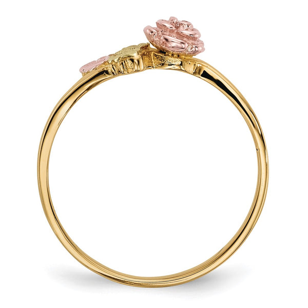10K Tri-Color Black Hills Gold Rose Diamond Ring
